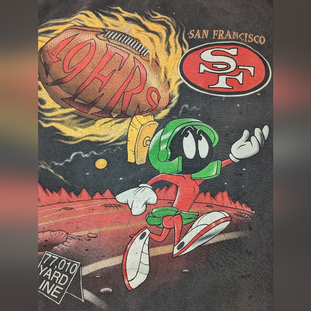 Vintage 1993 San Francisco 49ers/Marvin Martian Graphic T-Shirt - Picture 5 of 8